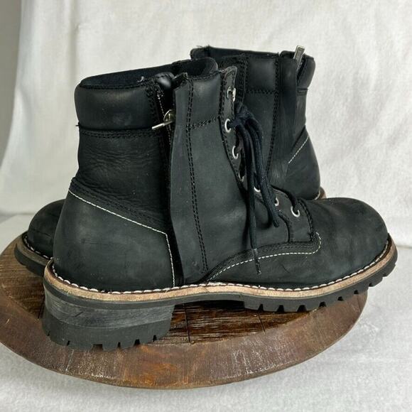Harley Davidson Boots Mens 10.5 Bentler 6 Inch Side Zip Ankle Full Grain Leather main image 11